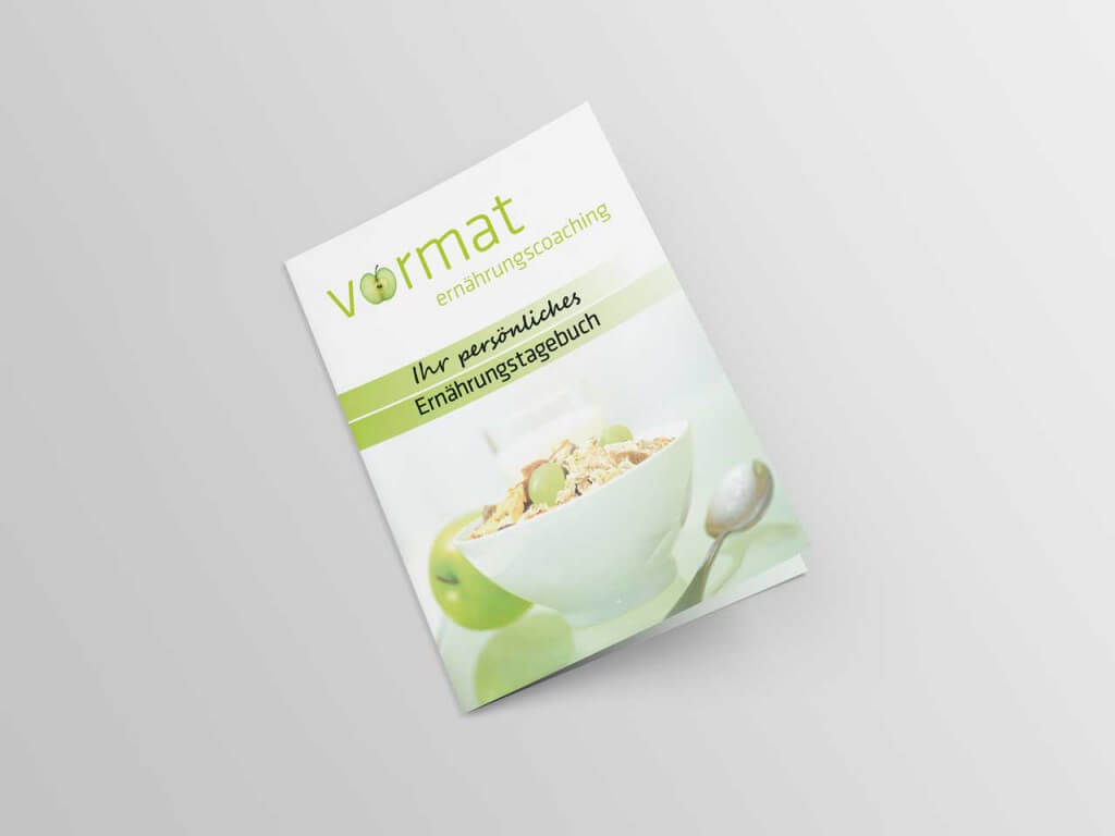 Broschürencover Ihr persönliches Ernährungstagebuch von vormat